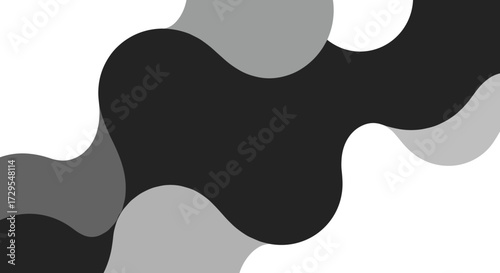Abstract vector flat background with black and grey blob shapes  
