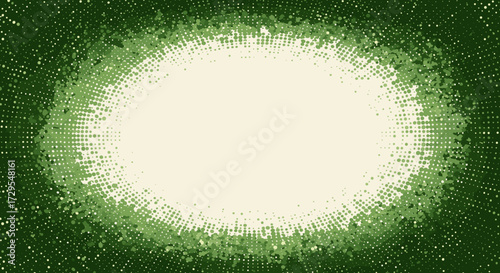 Halftone corner fade design in green and white background  