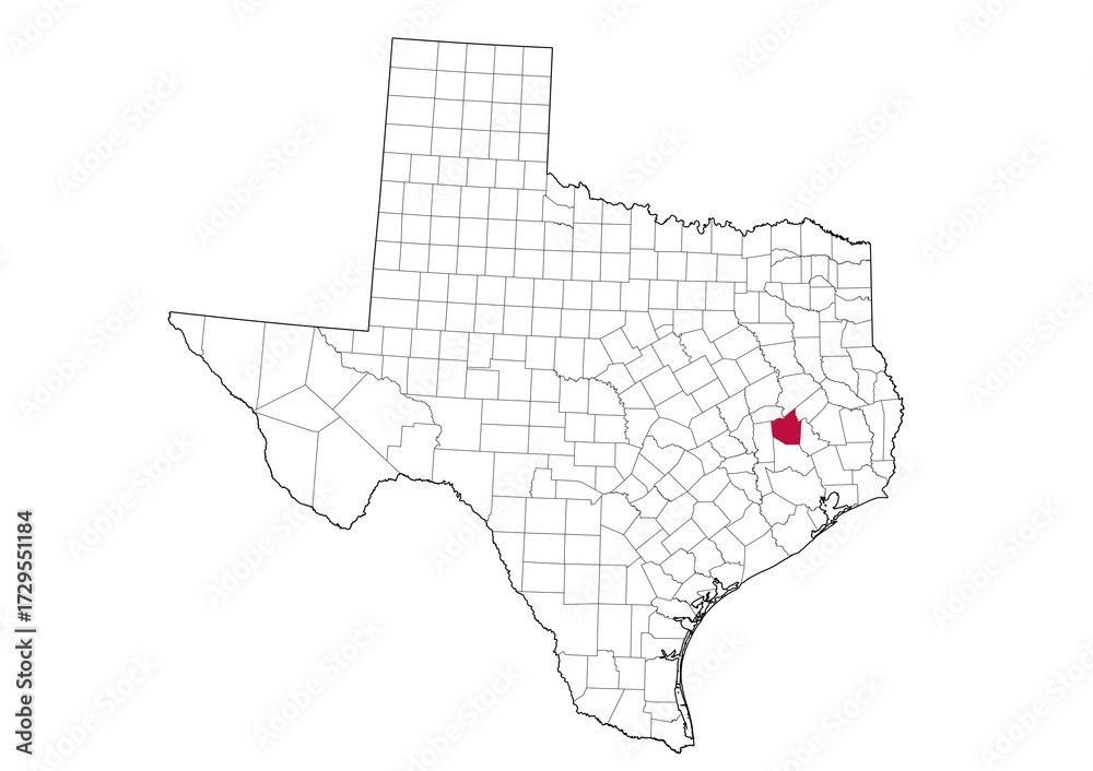 Obraz premium Location Of Walker County in Texas Map, USA