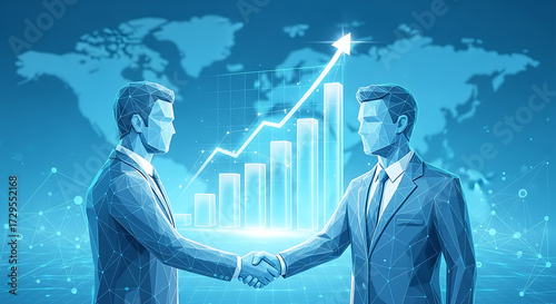 business man and graph