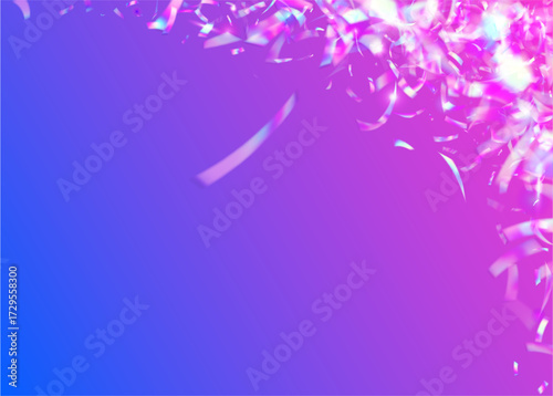 Festive Confetti. Disco Glitter. Pink Laser Background. Explosion Effect. Digital Flag. Happy Christmas Explosion. Unicorn Poster. Retro Texture. Blue Festive Confetti
