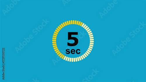 Bright green and blue 10 second circular countdown clock animation.