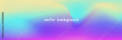 Noise Gradient Background. Abstract Grainy Bg In Pink, Purple And Blue Colors. Iridescent Hologram. Pearlescent Holographic Texture With Rainbow Foil. Light Chrome Screen With Lens Glow Effect