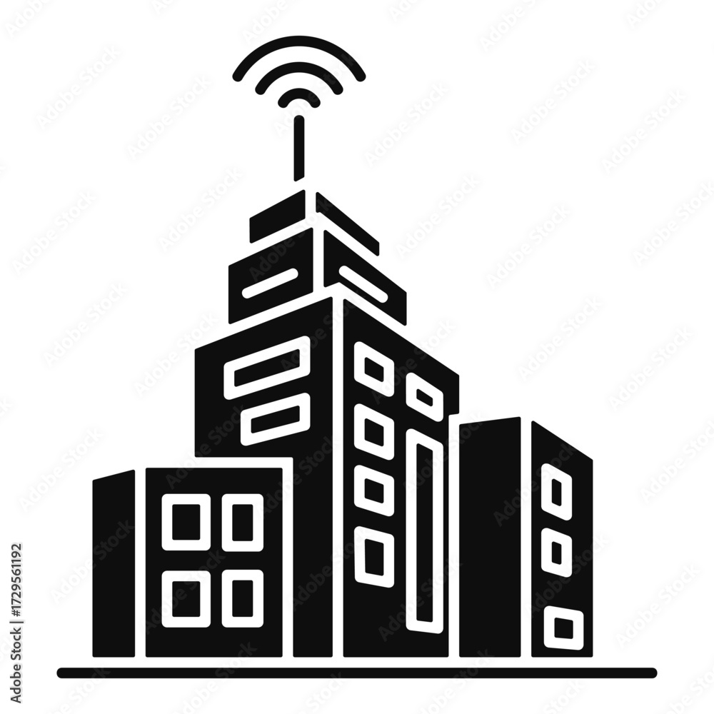 Naklejka premium Smart City Icon Element For Design