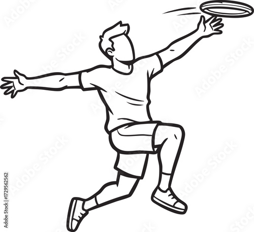 Man playing frisbee outdoors active lifestyle throwing disc sport game leisure activity
