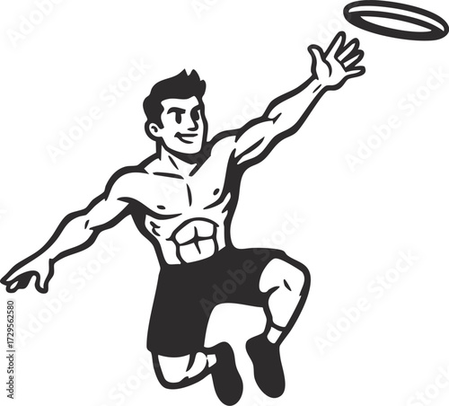 Man playing frisbee outdoors active lifestyle throwing disc sport game leisure activity