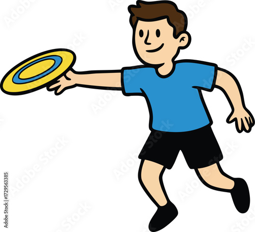 Man playing frisbee outdoors active lifestyle throwing disc sport game leisure activity