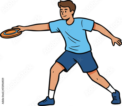 Man playing frisbee outdoors active lifestyle throwing disc sport game leisure activity