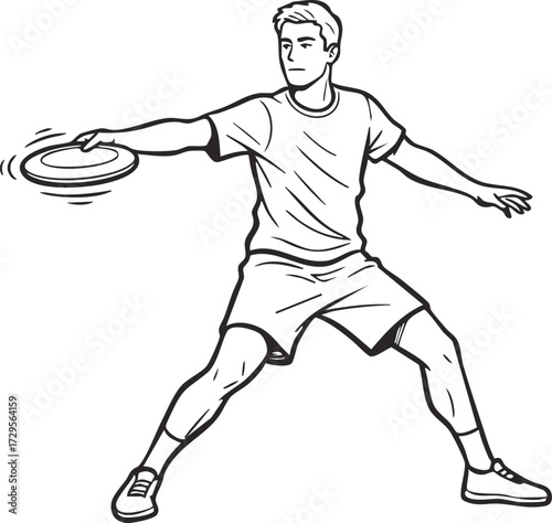 Man playing frisbee outdoors active lifestyle throwing disc sport game leisure activity