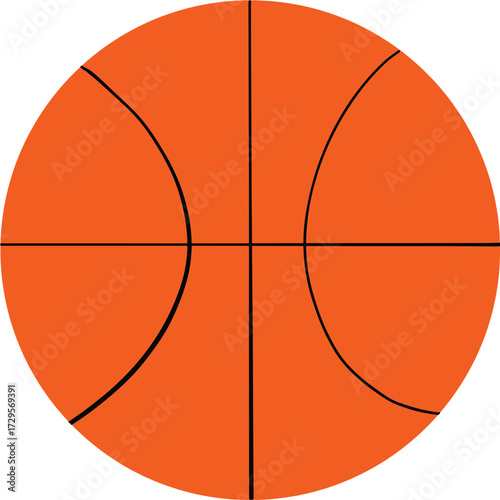 Realistic orange basketball vector illustration, ideal for sports branding, team logos, game design, and athletic marketing materials. isolated on transparent background