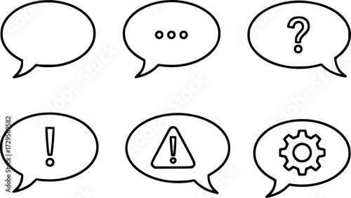 Pack of line comment icons.