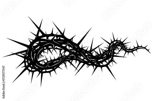 Blackthorn Branches with Thorns Set: Tattoo Design, Nature, Gothic, Symbolism, Pagan, Mystical, Dark Academia, Vector.