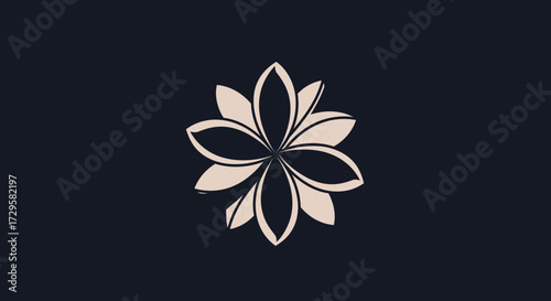 Elegant floral design with symmetrical petals and artistic arrangement on dark background.