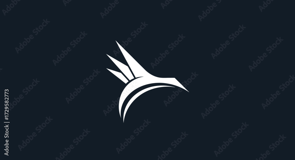 Naklejka premium Modern abstract flying bird logo design icon.