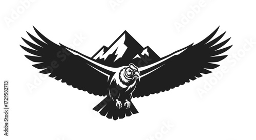 Majestic Andean Condor in Flight Powerful Wings.