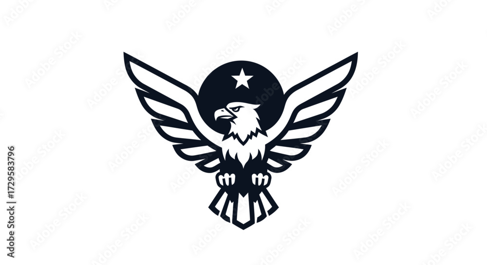 Obraz premium Eagle Emblem with Star: A Symbol of Strength and Patriotism.