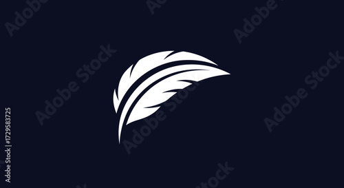 White feather quill pen writing symbol.