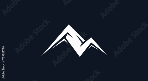 Modern abstract mountain peak logo design symbol.
