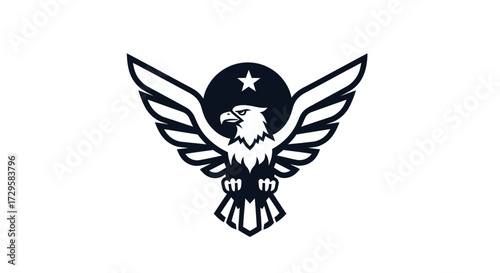 Eagle Emblem with Star: A Symbol of Strength and Patriotism.