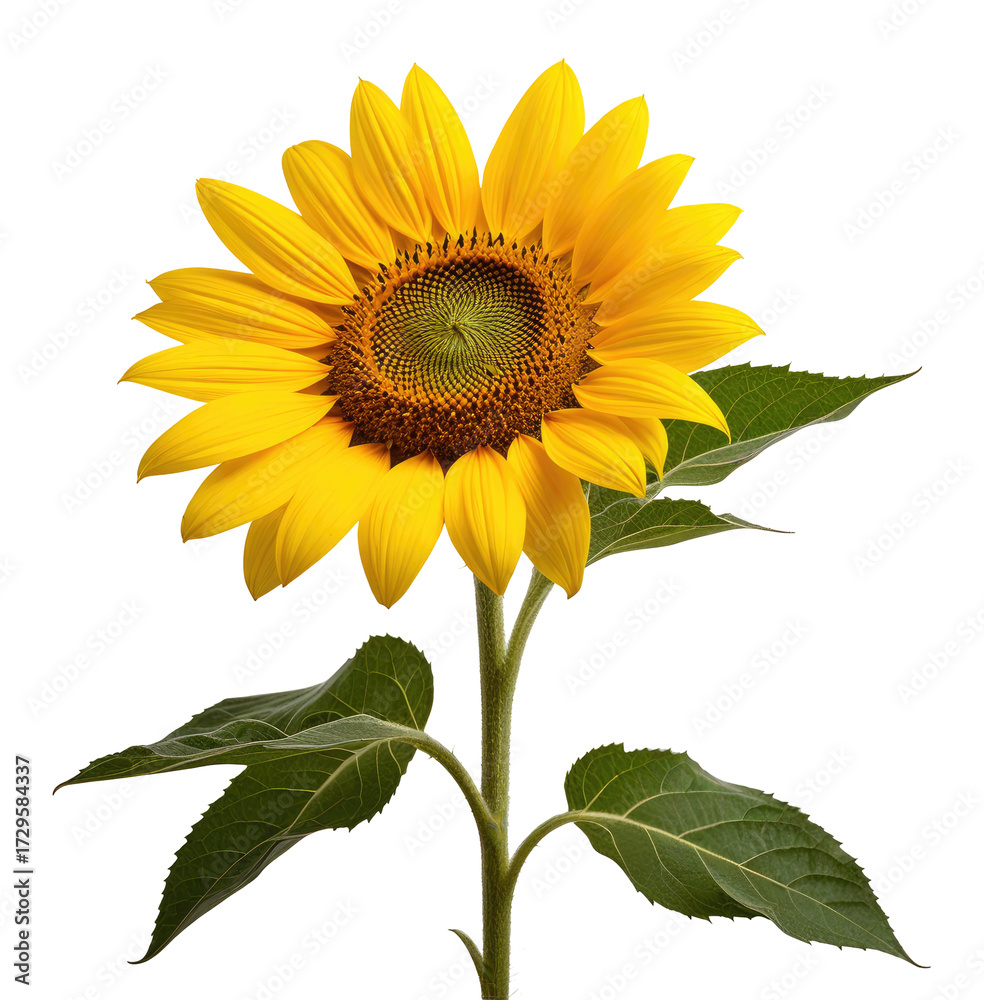 Obraz premium Vibrant sunflower isolated on black background (1)