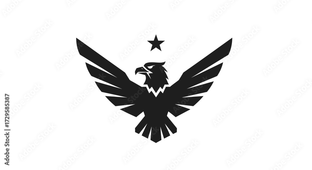 Obraz premium Powerful soaring eagle emblem focused on strength and freedom a symbol of national pride and ambition.