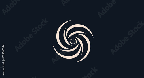 Abstract Swirl Design with Elegant Curves and Circular Motion.