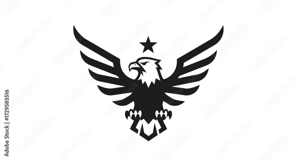 Obraz premium Majestic Eagle with Wings Spread Wide Open.