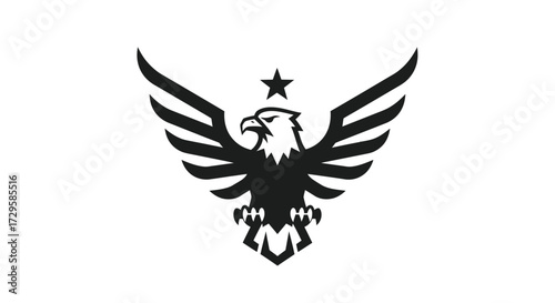 Majestic Eagle with Wings Spread Wide Open.