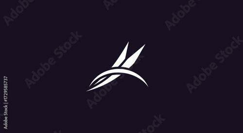 Abstract design stylized leaves minimalist logo.