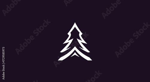 Abstract stylized pine tree logo design.