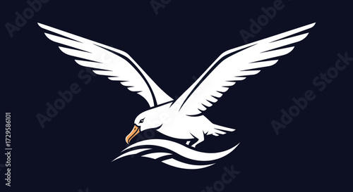 Majestic seagull soaring above ocean waves capturing freedom and grace in flight.