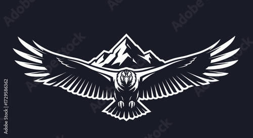 Majestic eagle soaring over mountain peaks a symbol of freedom and strength.