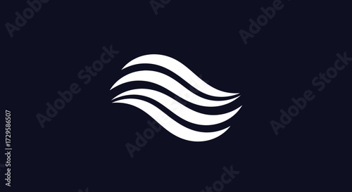 Abstract Wave Pattern: A Minimalist Design with Flowing White Lines.