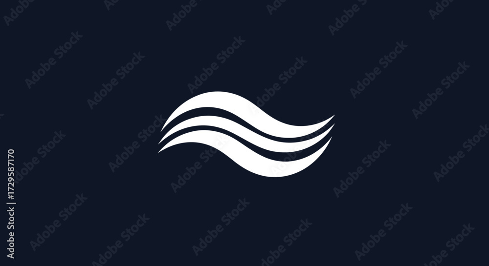 Fototapeta premium Elegant abstract wavy lines logo symbol design.