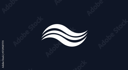Elegant abstract wavy lines logo symbol design.