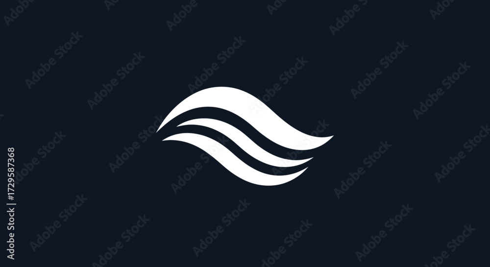 Fototapeta premium Abstract white wave lines flowing smoothly representing motion and fluidity.