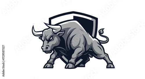 Powerful bull graphic design aggressive bull bull illustration bull logo bull image bull symbol.