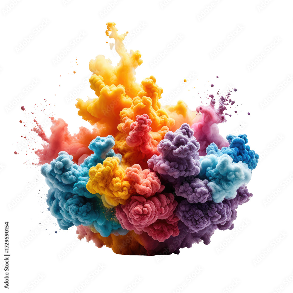 Obraz premium Colorful, swirling abstract artwork resembling vibrant smoke or clouds on black