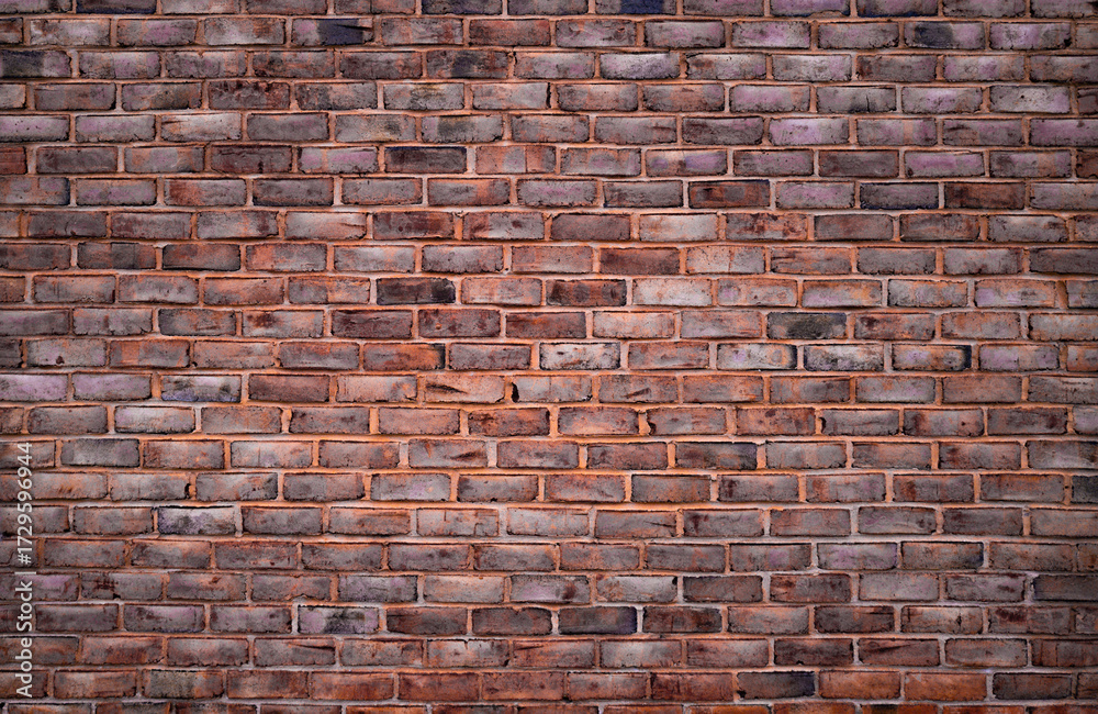 Fototapeta premium Brick wall made with bricks. Old red brick wall, masonry wall, stonework. Brickwall background texture. Textured background of brickwall. Clinker brick. Brick background. Grunge, wall pattern.