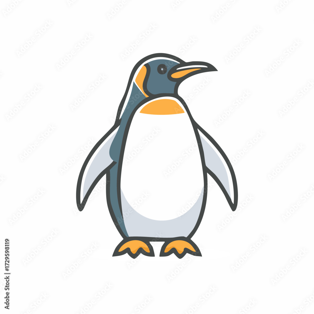 Fototapeta premium Vector illustration of cute penguin cartoon isolated on white background