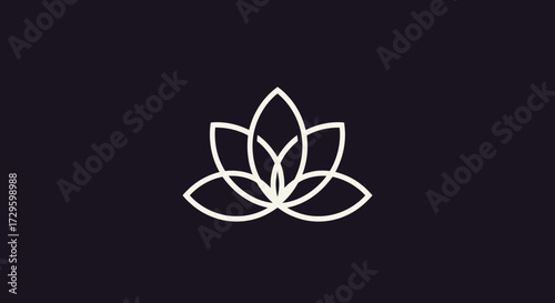 Elegant minimalist lotus flower icon for wellness and spirituality.