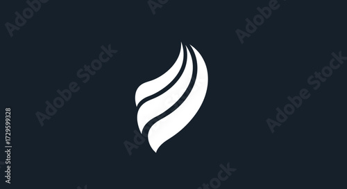Abstract design stylized elegant white flowing logo.