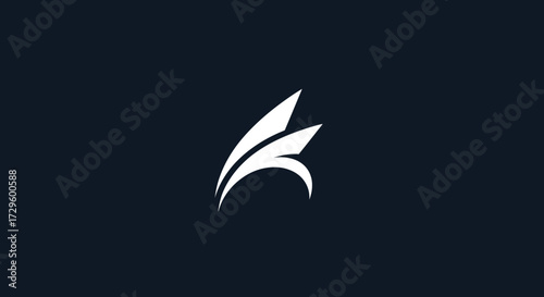 Abstract white logo design modern dynamic shape.