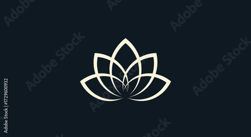 Elegant minimalist lotus flower icon design representing peace and spirituality.