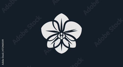 Elegant white orchid flower blossom graphic design.