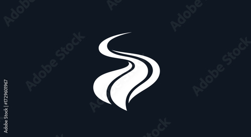 Abstract white smoke design on a dark background representing movement and energy.