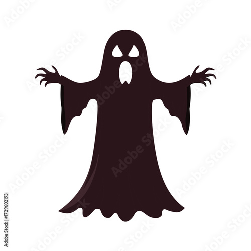 Cartoon Ghost with Wide Eyes and Open Mouth specter