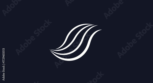 Abstract design elegant waves flowing lines minimalist logo modern symbol artistic representation.