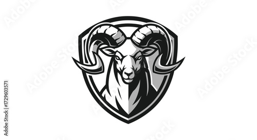 Powerful Ram Head Mascot Logo Design for Sports Teams and Branding.