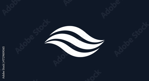Abstract flowing wave lines logo design.